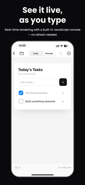 Codex - editor HTML iPhone screenshot 3