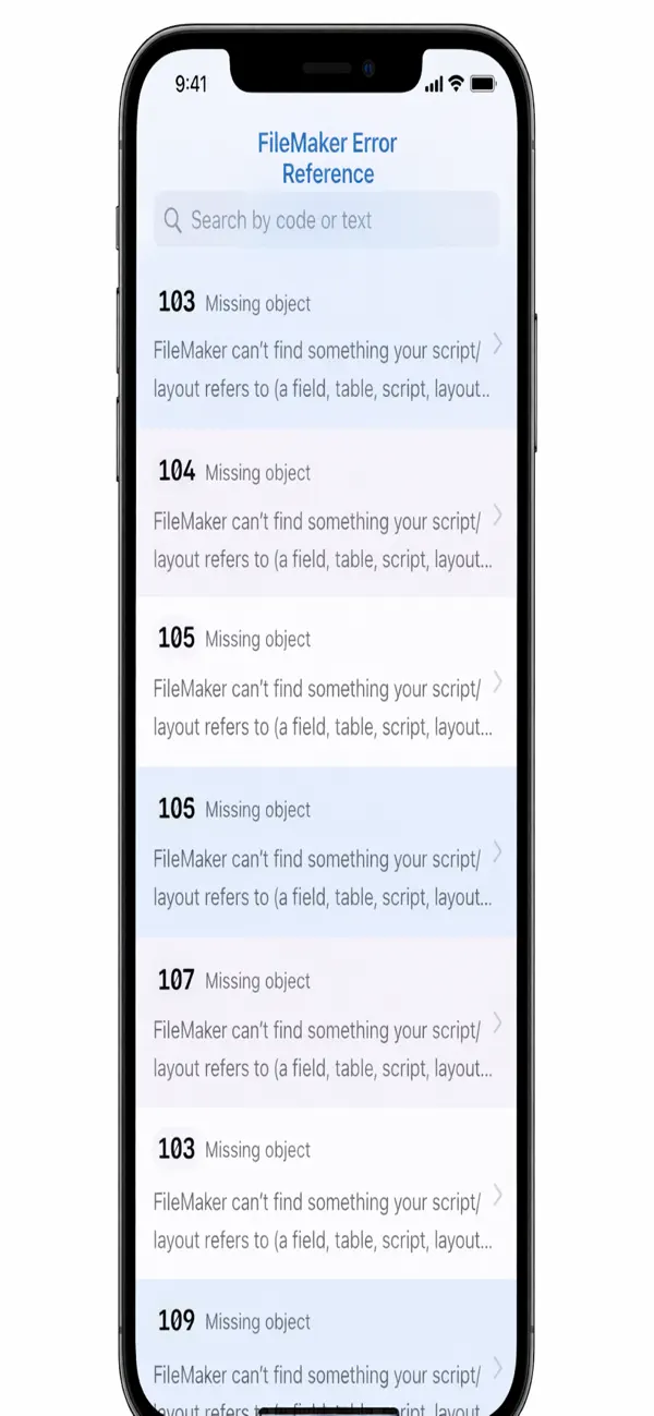 #1. FileMaker Error Reference (iOS) Által: David Hind-Smith
