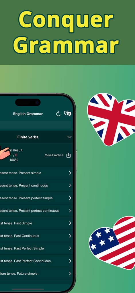Speak English: Learn Verbs - english-grammar-verb-tenses-app-lessons
