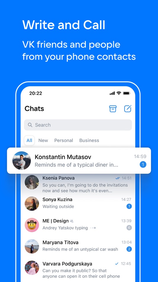#1. VK Messenger: Live chat, calls (iOS) 由: V Kontakte OOO
