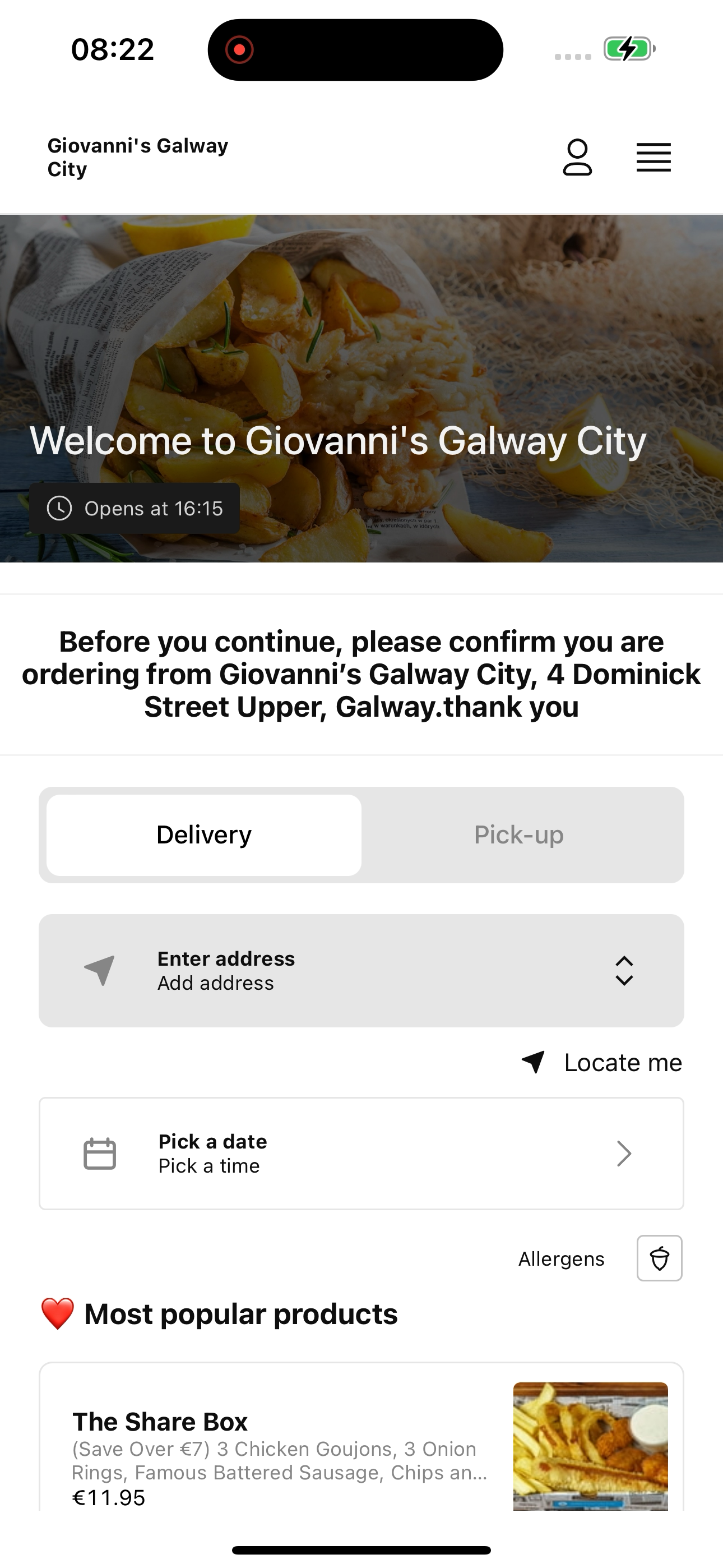 Giovanni’s Galway City