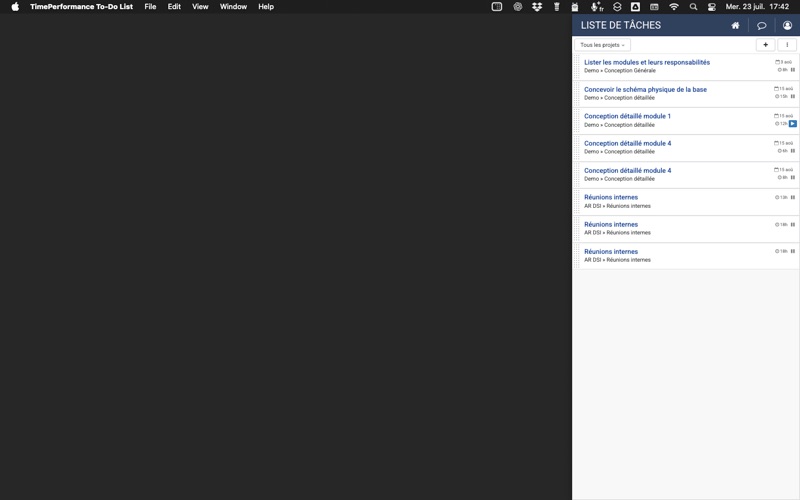 TimePerformance To-Do List app screenshot