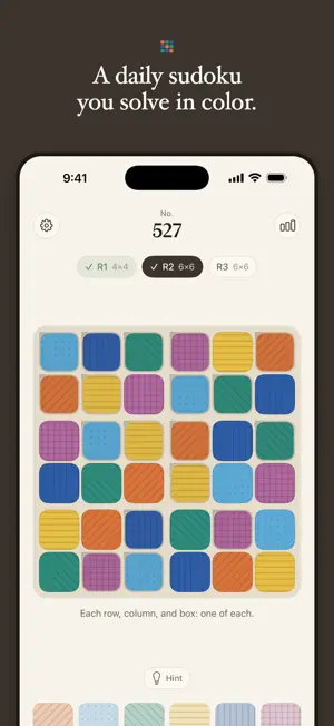 Hueline: Daily Color Sudoku screenshot 1