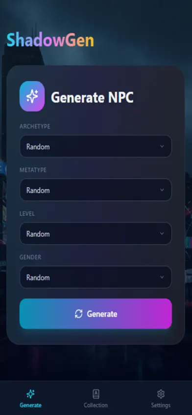 ShadowGen - NPC Creator screenshot 1