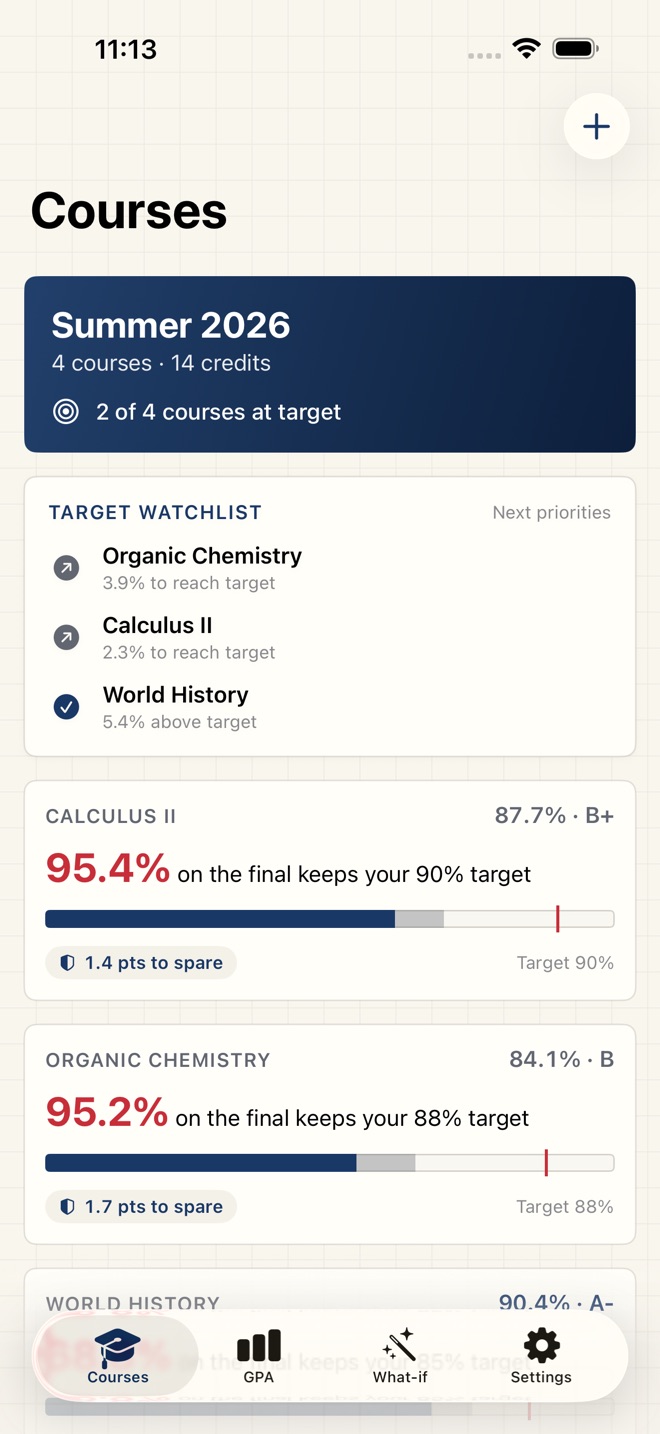 GradeCalc screenshot 1