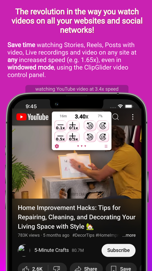 #1. ClipGlider-video speed control (macOS) Με: HedonicSoft