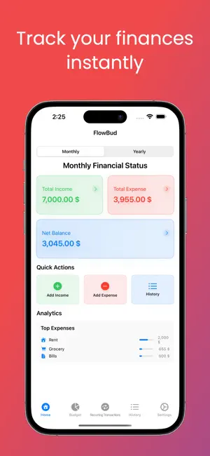 FlowBud - Budget & Expenses screenshot 1