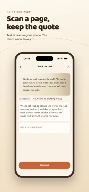 Milo: Book Quotes & Journal screenshot 1