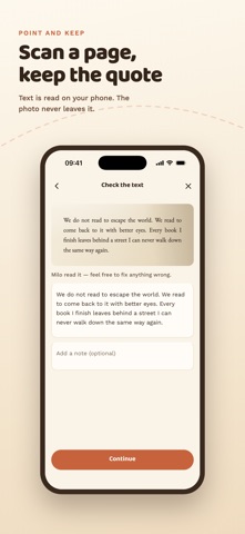 Milo: Book Quotes & Journal iPhone screenshot