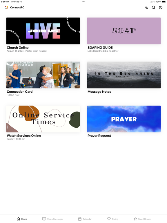 Connect Fellowship Church iPad screenshot 1 - Lifestyle app