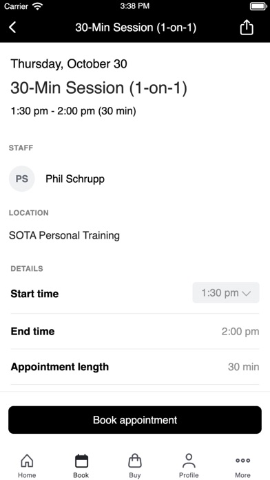 SOTA Personal Training app screenshot 3