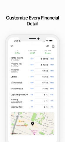 Rental Cashflow ROI Calculator iPhone screenshot
