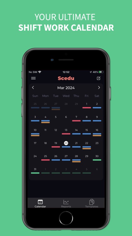 Shift Work Calendar: Scedu by Maryana Yurieva
