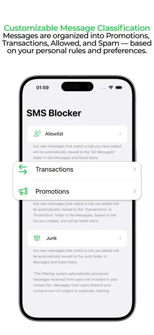 Cuspart: SMS Blocker screenshot 1