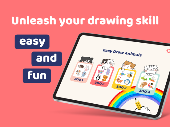 Easy Draw Animals iPad screenshot 1 - Graphics & Design app