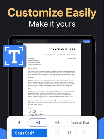 Cover Letter Maker - Get Hired iPad screenshot
