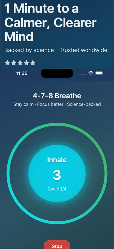 4-7-8 Breathe: Focus & Calm screenshot 1