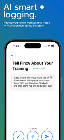 Finzy Swimming App screenshot