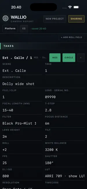 WALLIO Camera Report screenshot 2