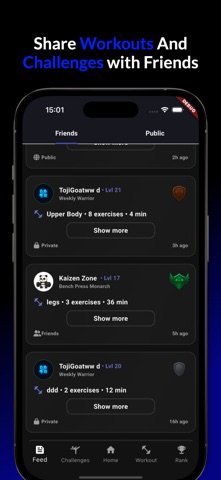 Gym Rank: AI Workout Tracker iPhone screenshot