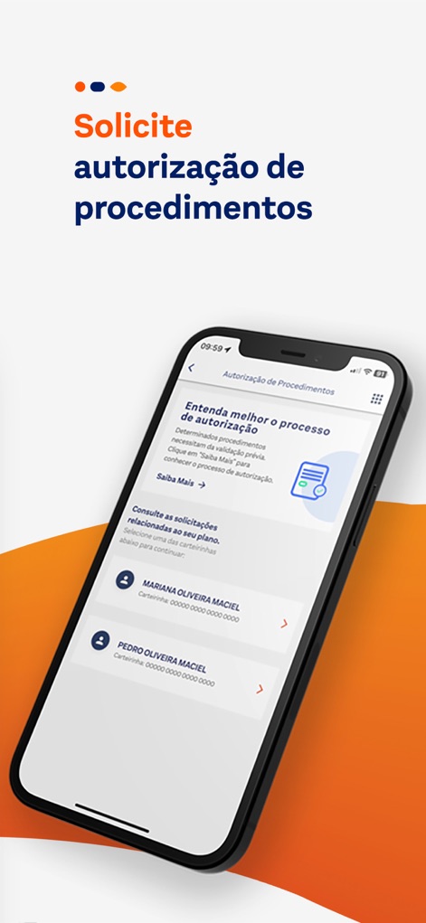 SulAmérica Saúde - Esta pantalla permite a los usuarios gestionar la "Autorização de procedimentos", mostrando las solicitudes relacionadas y los "datos de dependientes".