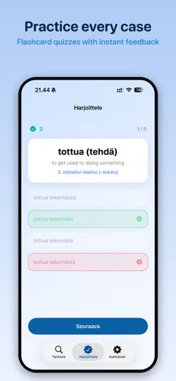 Скриншот Verbi Rektio – Finnish Verbs на iPhone 3