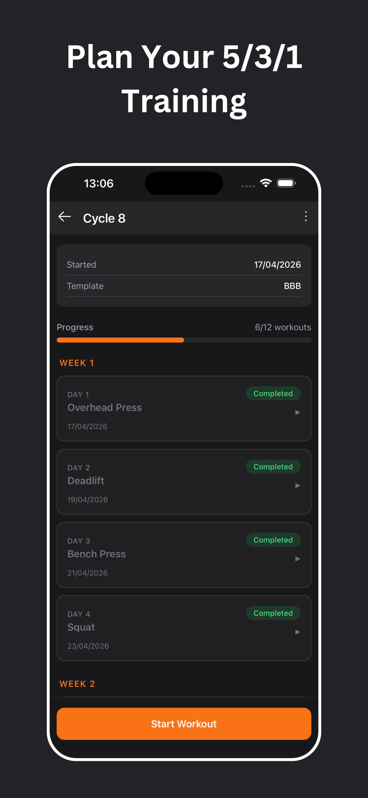 531 Workout Tracker screenshot 2
