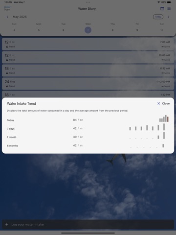 Water Diary Intake Log Tracker iPad screenshot