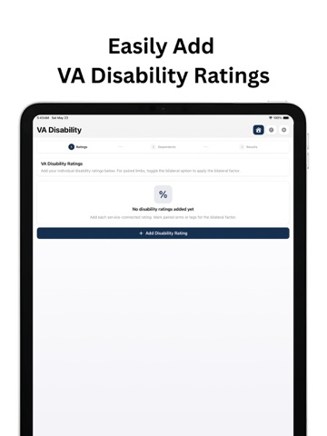 VA Disability iPad screenshot