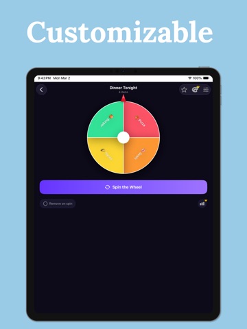 Spin The Wheel: Spin & Decide iPad screenshot