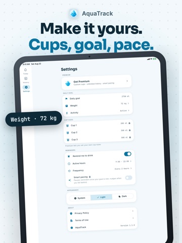 AquaTrack: Water Reminder iPad screenshot