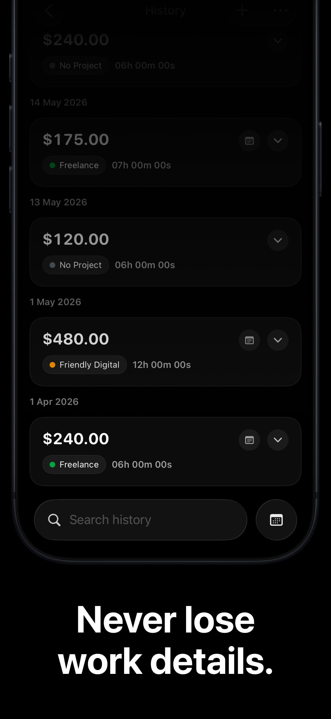 Monymo: Income Time Tracker