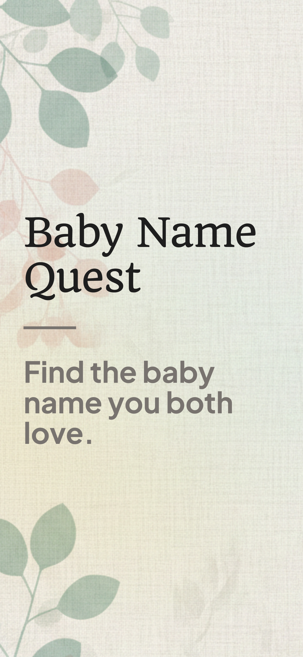 Baby Names: Couple Swipe App