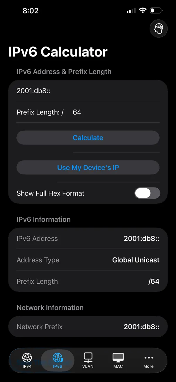 Screenshot #1 pour NetBuddy IP Subnet Calculator