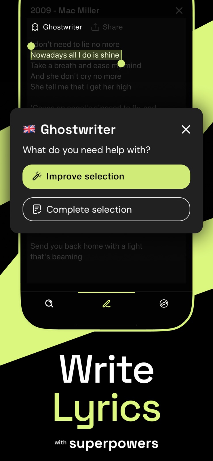 Fast Rhymes Songwriting Studio iphone screenshot 2