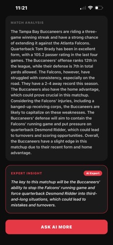 AI Football Prediction iPhone screenshot