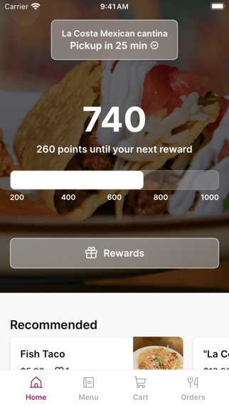 Screenshot 1 of La Costa Mexican cantina App