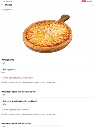 Marios Food House iPad screenshot