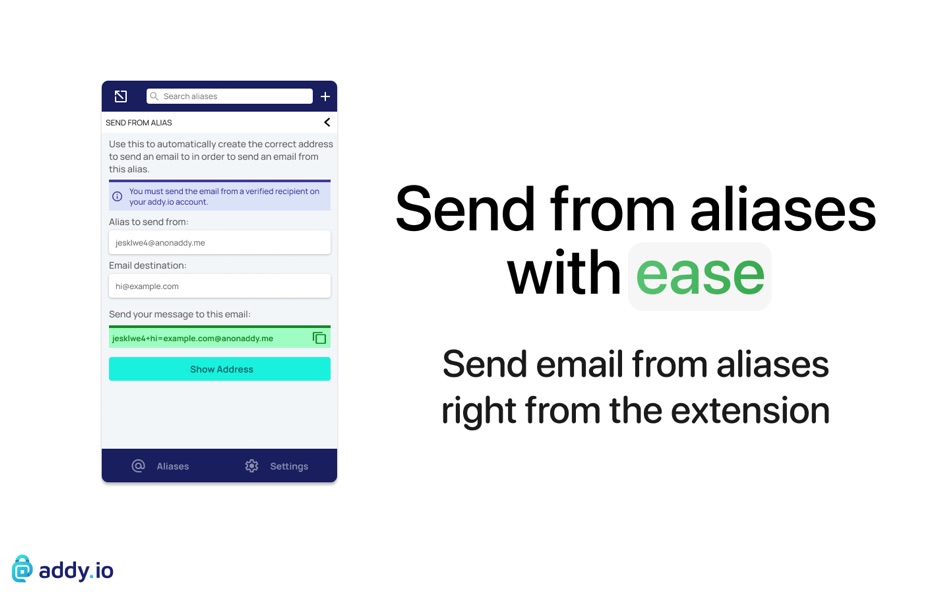 #3. addy.io extension (macOS) 由: addy.io