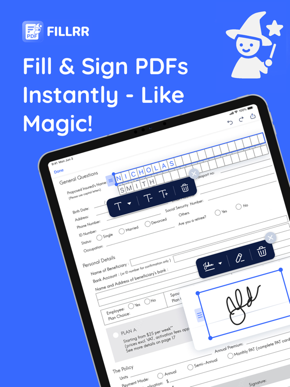 Fill and Sign: PDF form filler iPad screenshot 1 - Utilities app