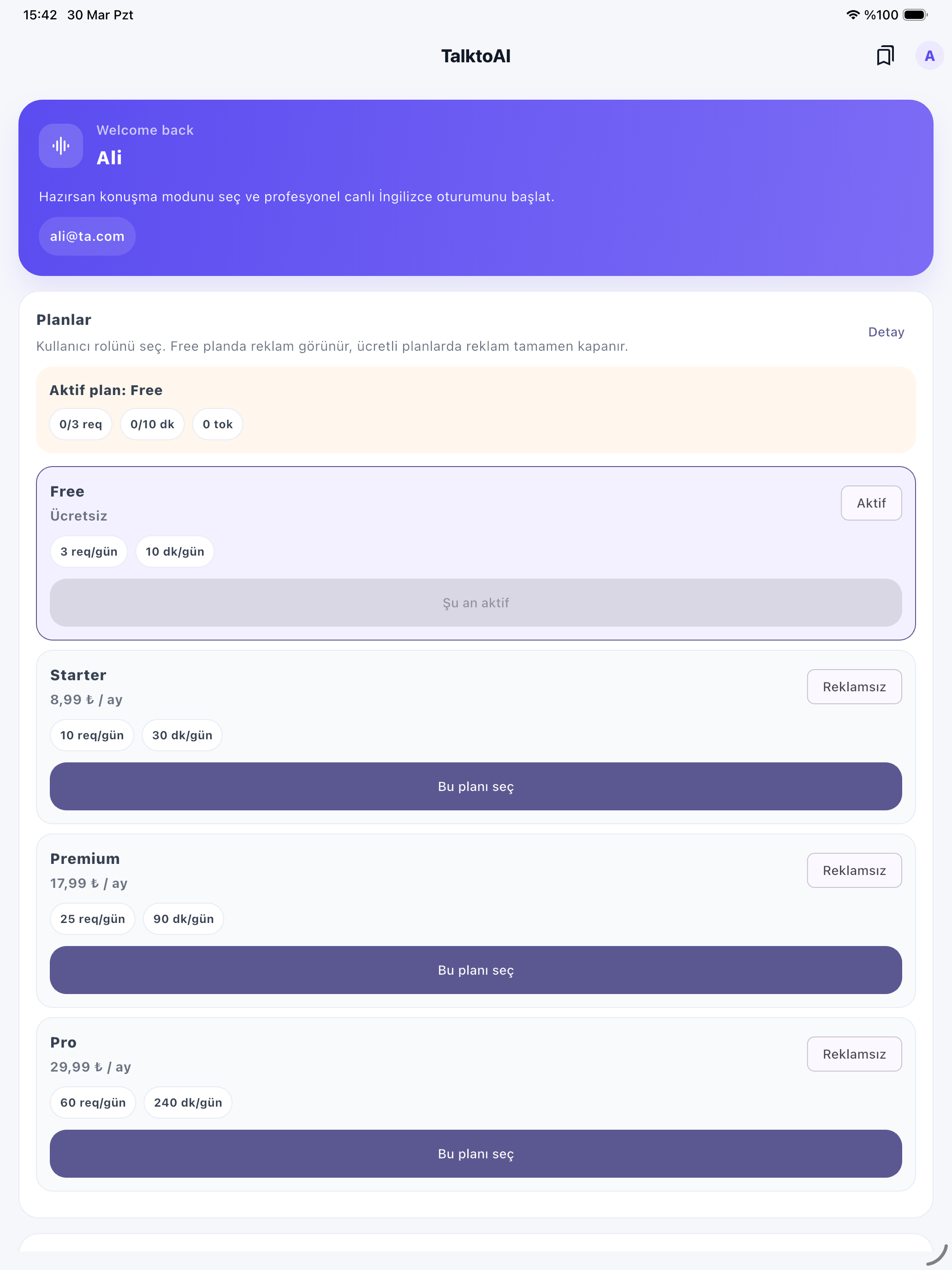 TalktoAI Canlı İngilizce Konuş