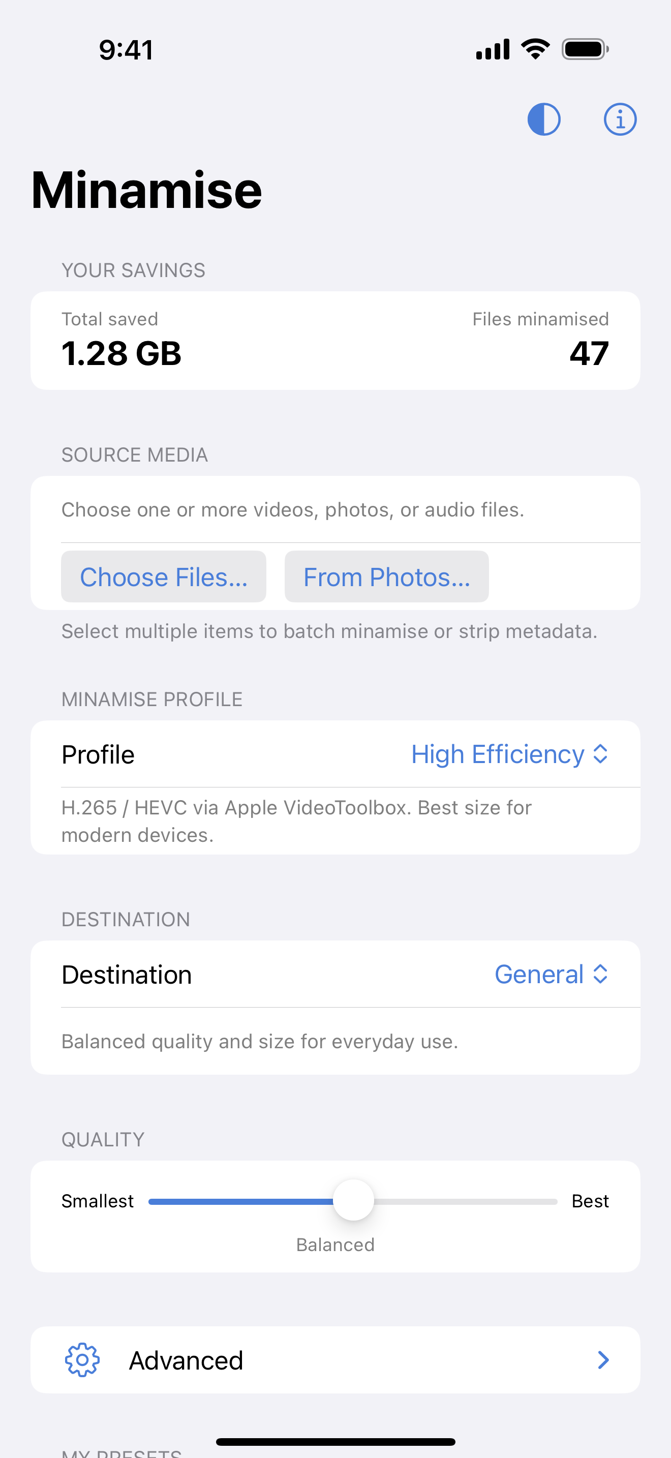 Minamise: Compress Media screenshot 4