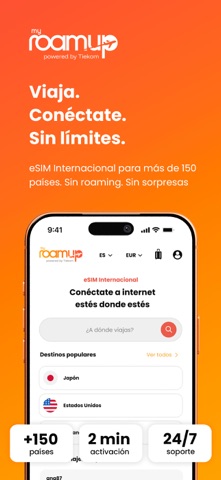 MyRoamUp: Internet eSIM viajes iPhone screenshot