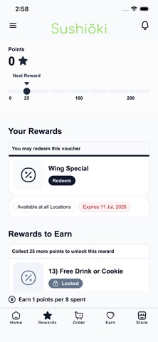 Sushioki Rewards iPhone screenshot