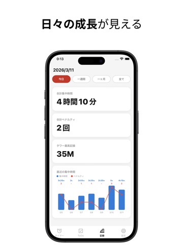 ポモドーロタワー 集中・勉強・仕事・運動・作業・タイマー iPad screenshot
