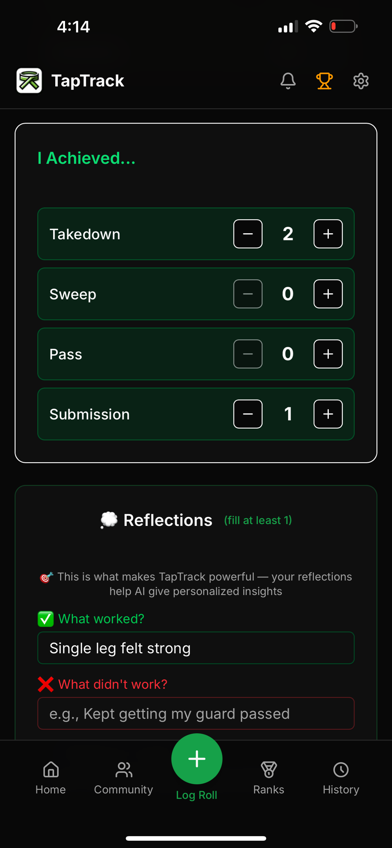 TapTrack BJJ screenshot 6