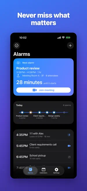MeetAlarm screenshot 1