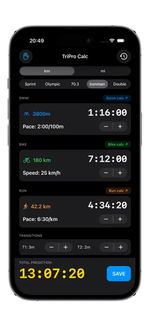 TriProCalc screenshot 1