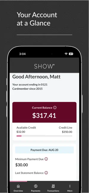 SHOW® Mastercard® screenshot 2