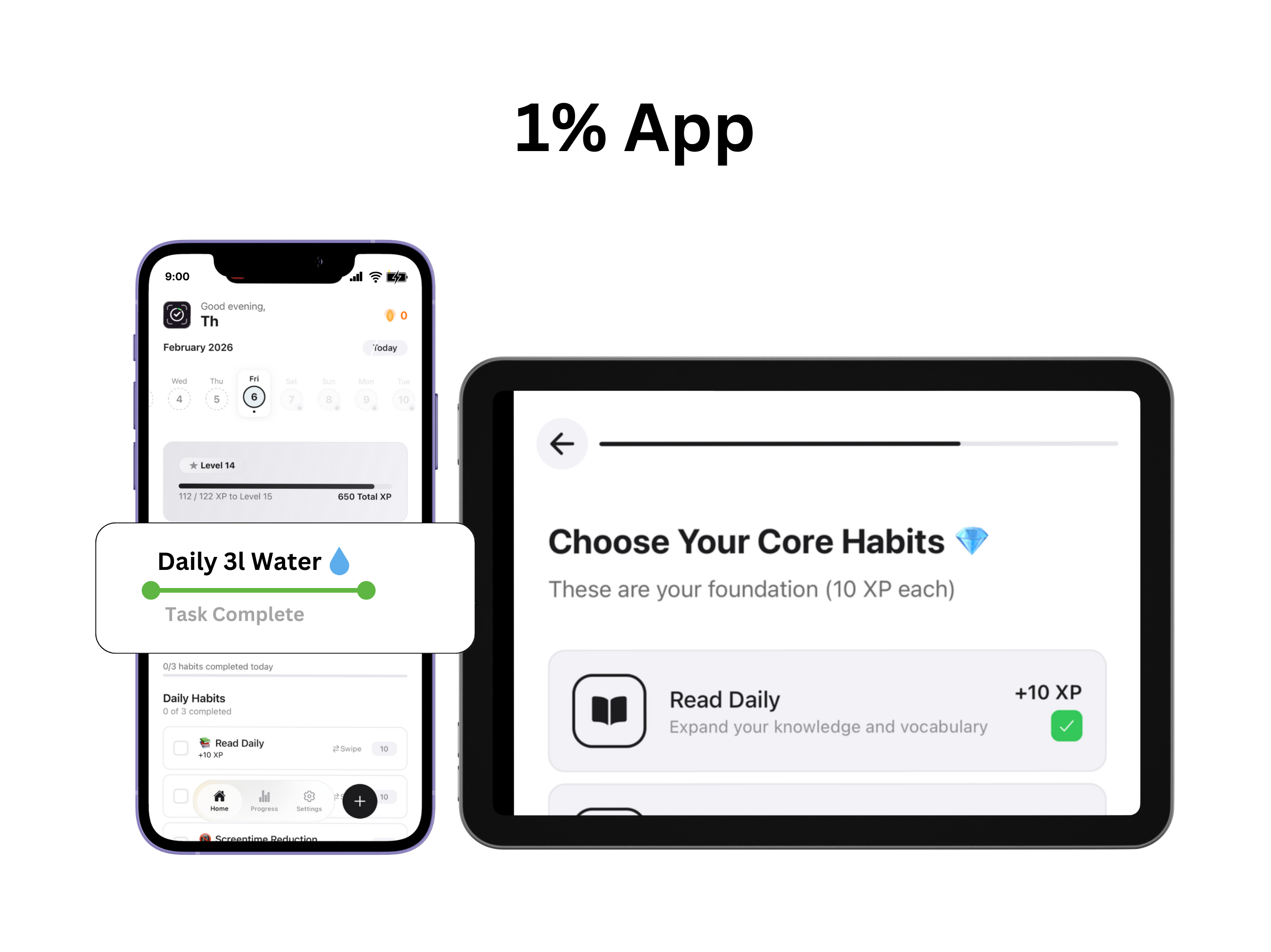 1% app - be better everyday